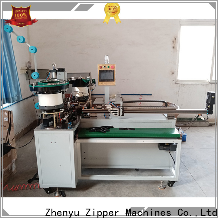 Custom zipper slider mounting and cutting machine factory for luggage bag zipper production